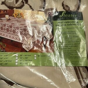 Soil releasing and no iron cable cloth in needlepoint rows measures 60 x 104